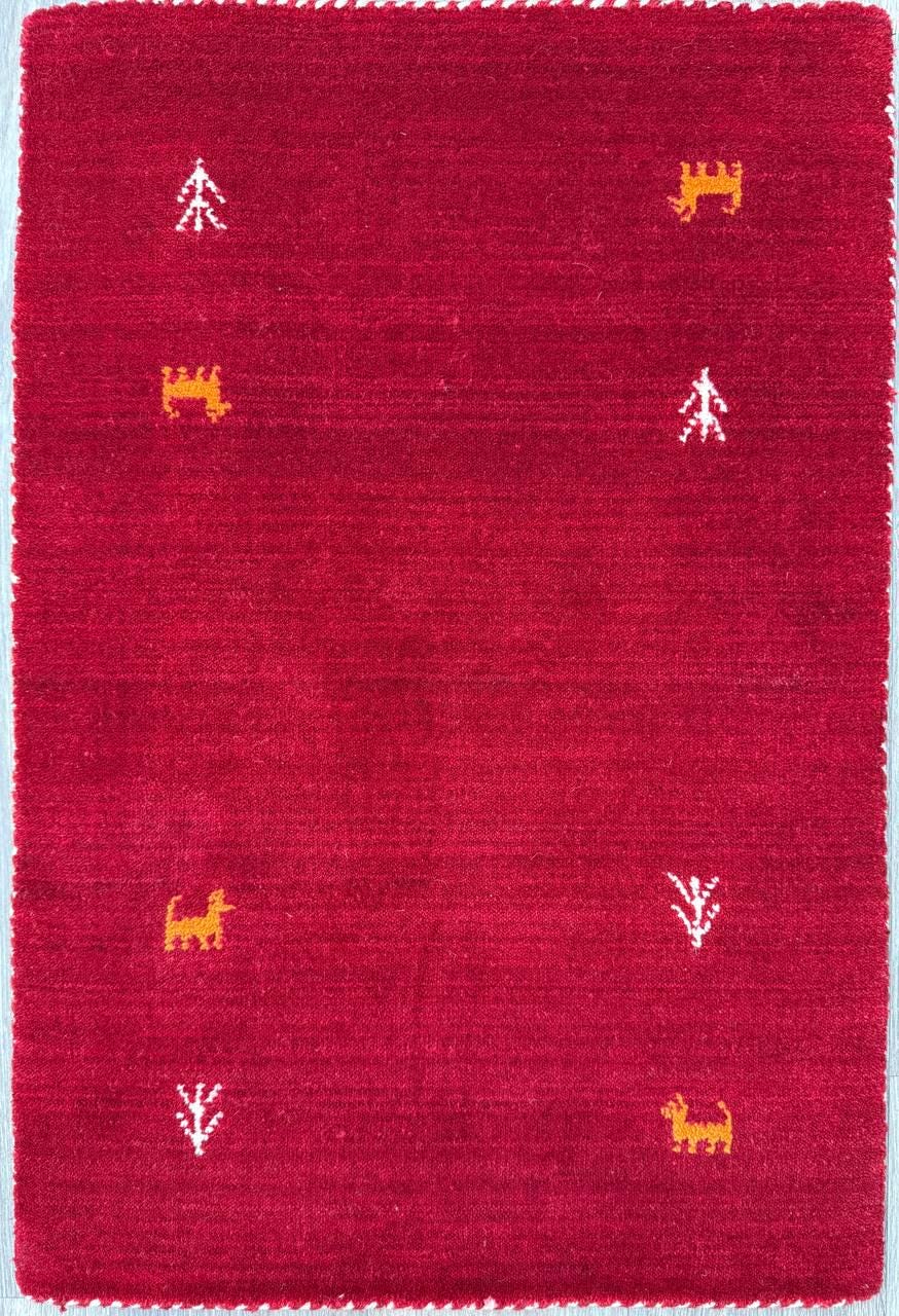 2x3 ft Bohemian Gabbeh Rug, New Hand Made Gabbeh Contemporary Wool Oriental Small Area Carpet