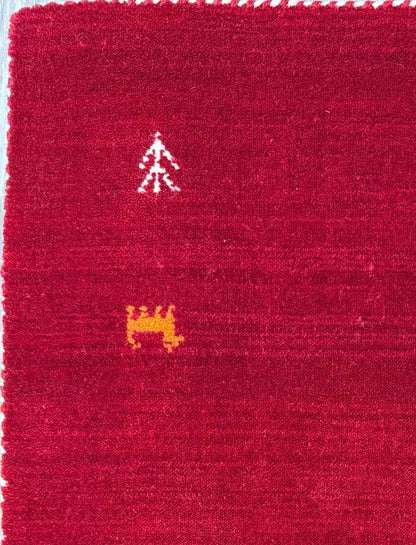 2x3 ft Bohemian Gabbeh Rug, New Hand Made Gabbeh Contemporary Wool Oriental Small Area Carpet