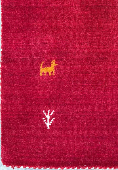 2x3 ft Bohemian Gabbeh Rug, New Hand Made Gabbeh Contemporary Wool Oriental Small Area Carpet
