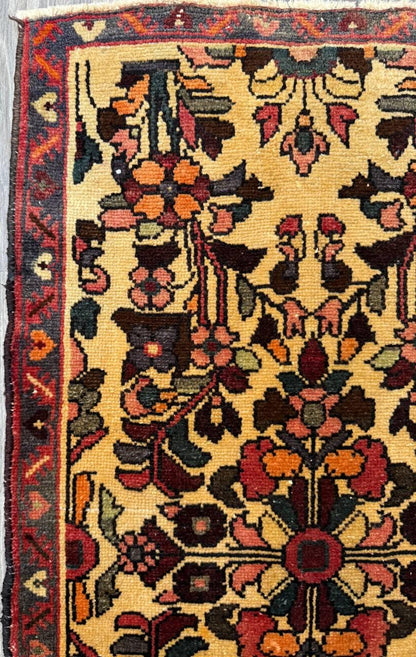 2.1x3.7 ft Vintage 1930s Adana Tribal Rug, Geometric Wool Carpet, Hand Knotted Oriental Village Accent