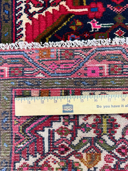 2x3 ft Hand-Knotted Vintage Hamidoun Wool Rug: 1970s Tribal Design