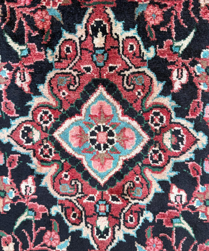 3.6x11 ft Vintage 1930s Runner Rug: Hand Knotted Wool Anatolian Tribal Carpet