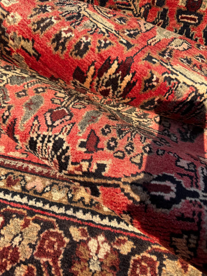 3.5x9.1 ft Vintage 1930s Rug: Authentic Anatolian Tribal Runner, Hand Knotted Wool Geometric Village Carpet