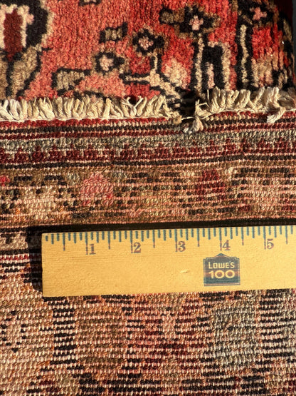 3.5x9.1 ft Vintage 1930s Rug: Authentic Anatolian Tribal Runner, Hand Knotted Wool Geometric Village Carpet