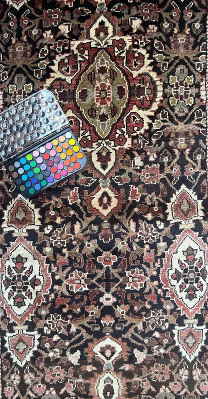 3.6x13.8 ft Vintage 1930s Anatolian Runner Rug: Village Hand Knotted Wool Carpet, Long Geometric Tribal Design