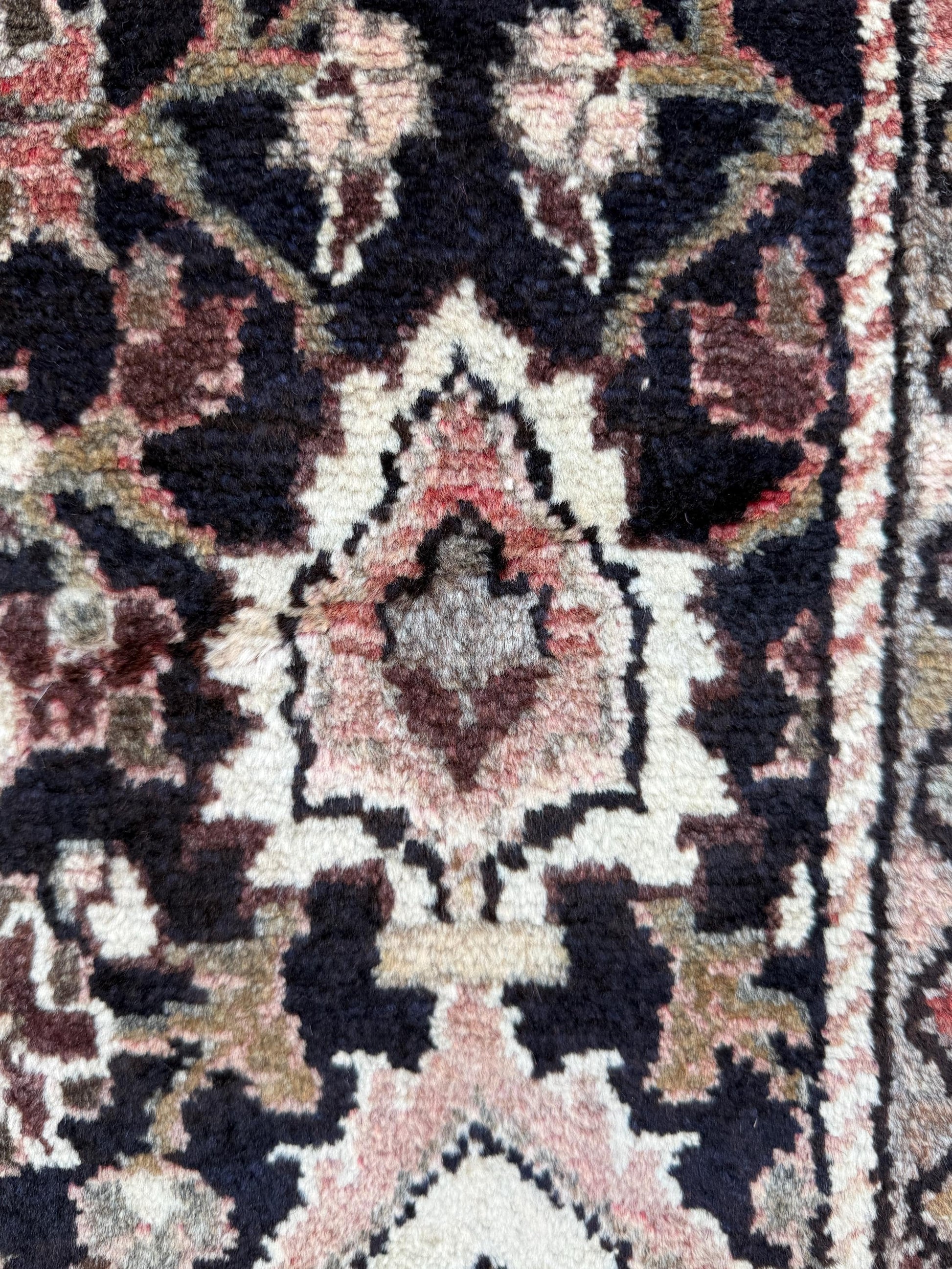 3.6x13.8 ft Vintage 1930s Anatolian Runner Rug: Village Hand Knotted Wool Carpet, Long Geometric Tribal Design