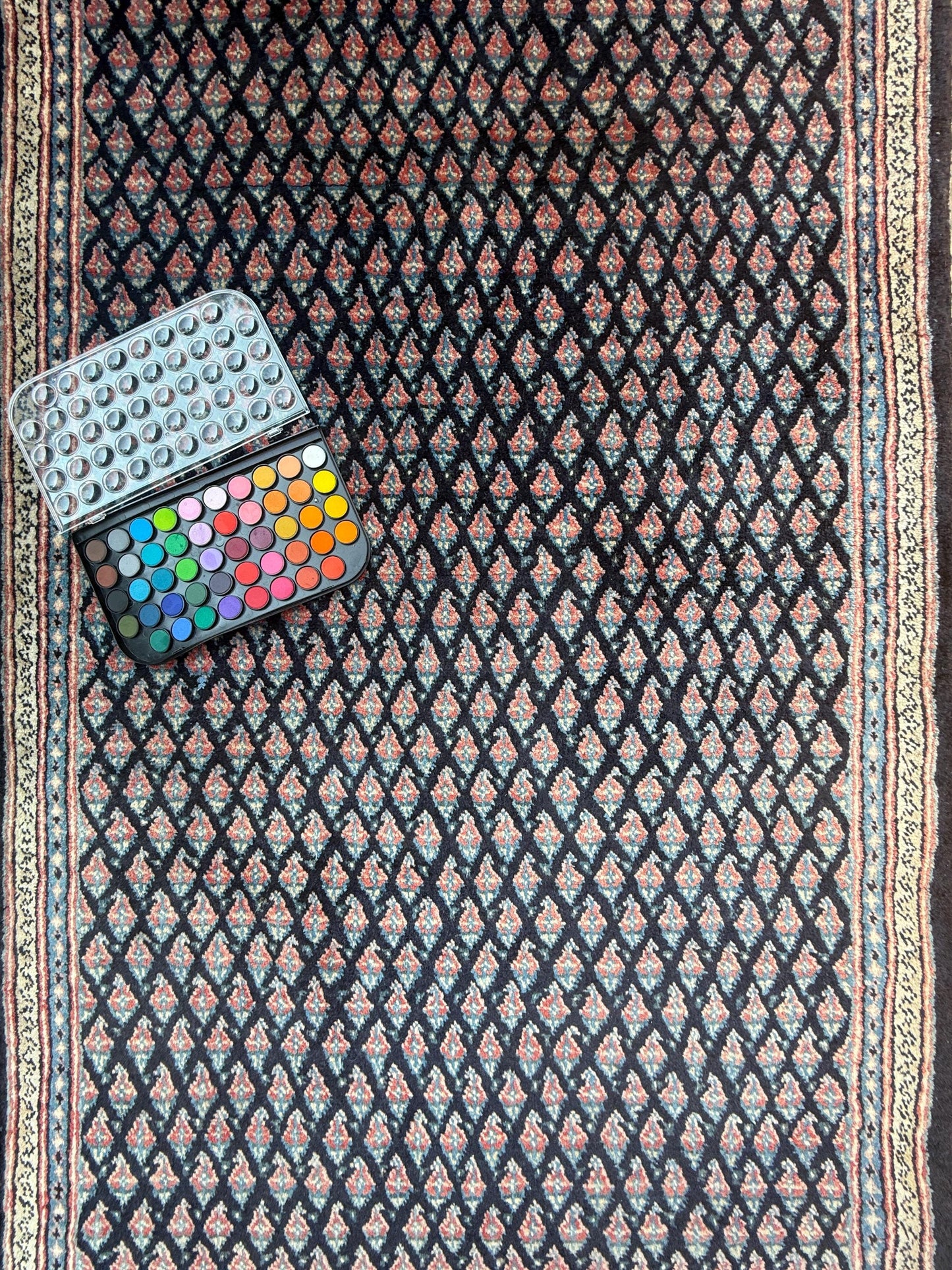 3.4x9.1 ft Vintage 1930s Runner Rug: Farmhouse Anatolian Village Carpet, Hand Knotted Wool Geometric Tribal Design