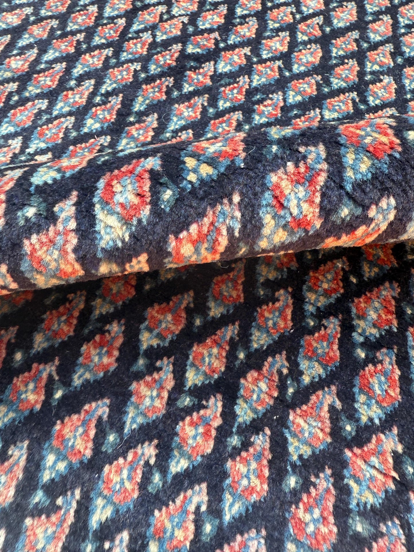 3.4x9.1 ft Vintage 1930s Runner Rug: Farmhouse Anatolian Village Carpet, Hand Knotted Wool Geometric Tribal Design