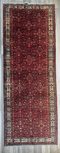 4x11 ft. Vintage 1940s Runner Rug: Hand Knotted Wool Anatolian Village Geometric Carpet