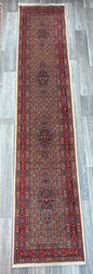 2x12 ft Vintage 1970s Yamoud Rug: Hand Knotted Wool Runner Tribal Hallway Rug