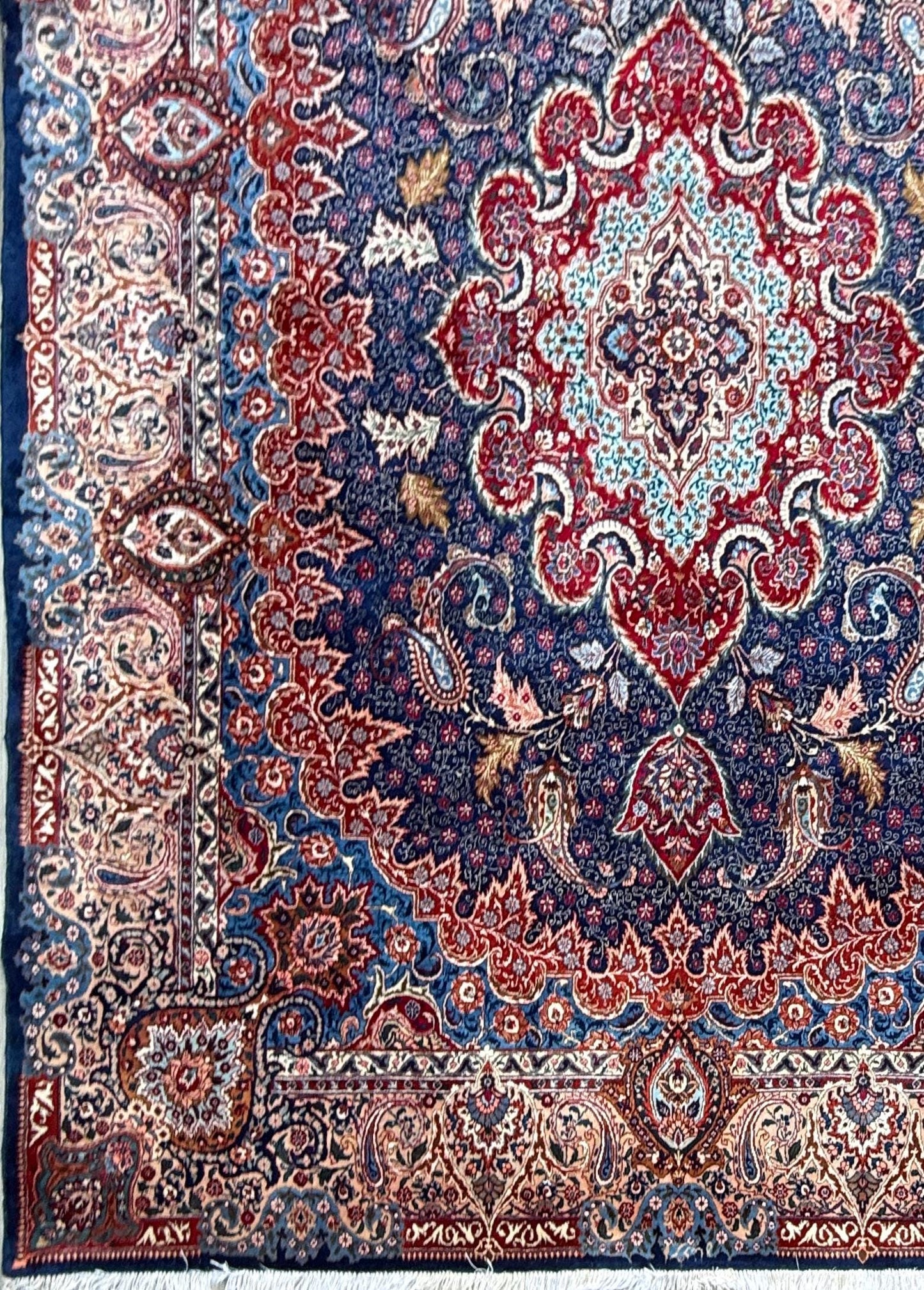 13x10 ft Signed 1960s Kashmarr Wool Rug Vintage Hand-Knotted Carpet