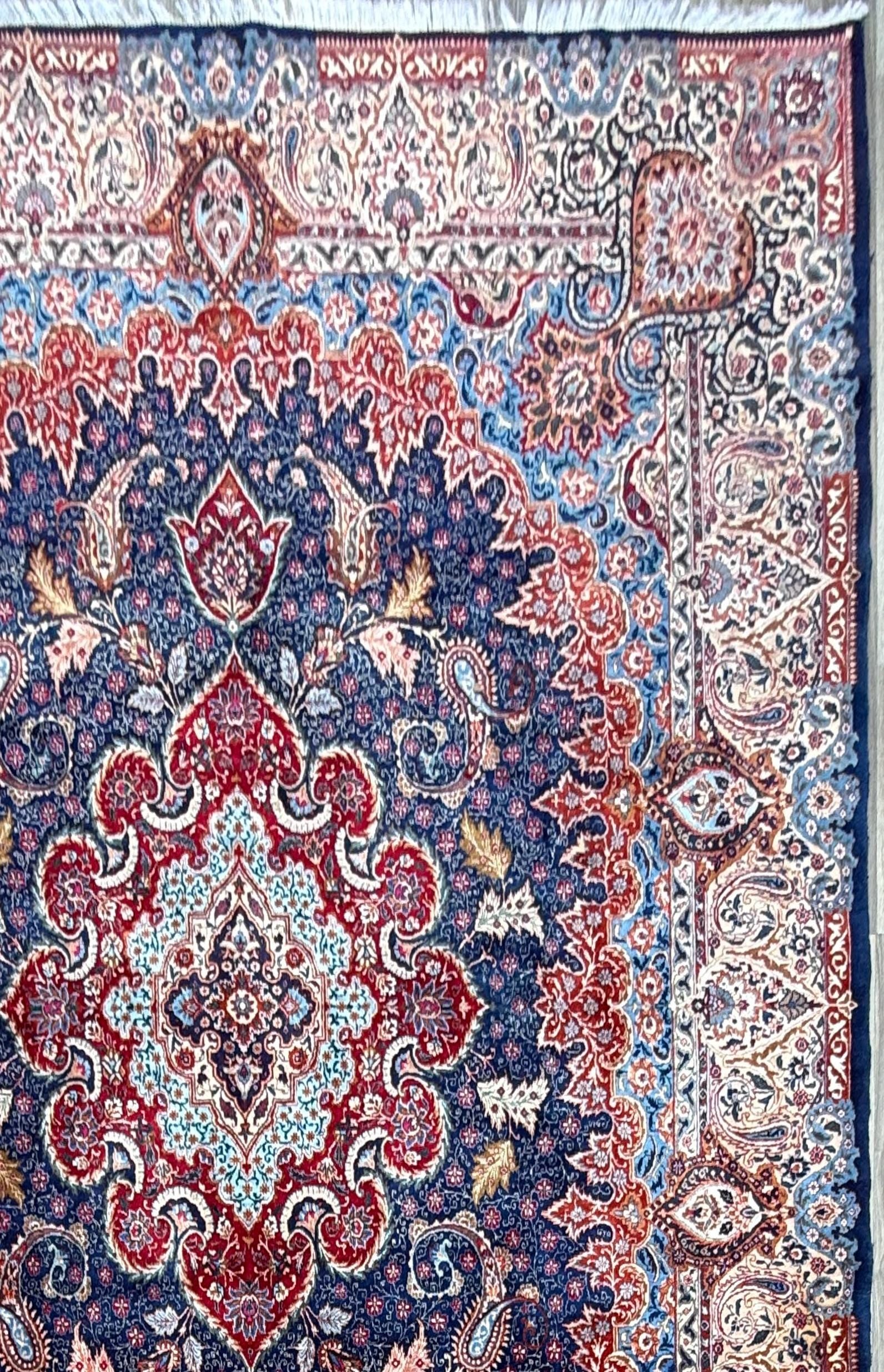 13x10 ft Signed 1960s Kashmarr Wool Rug Vintage Hand-Knotted Carpet