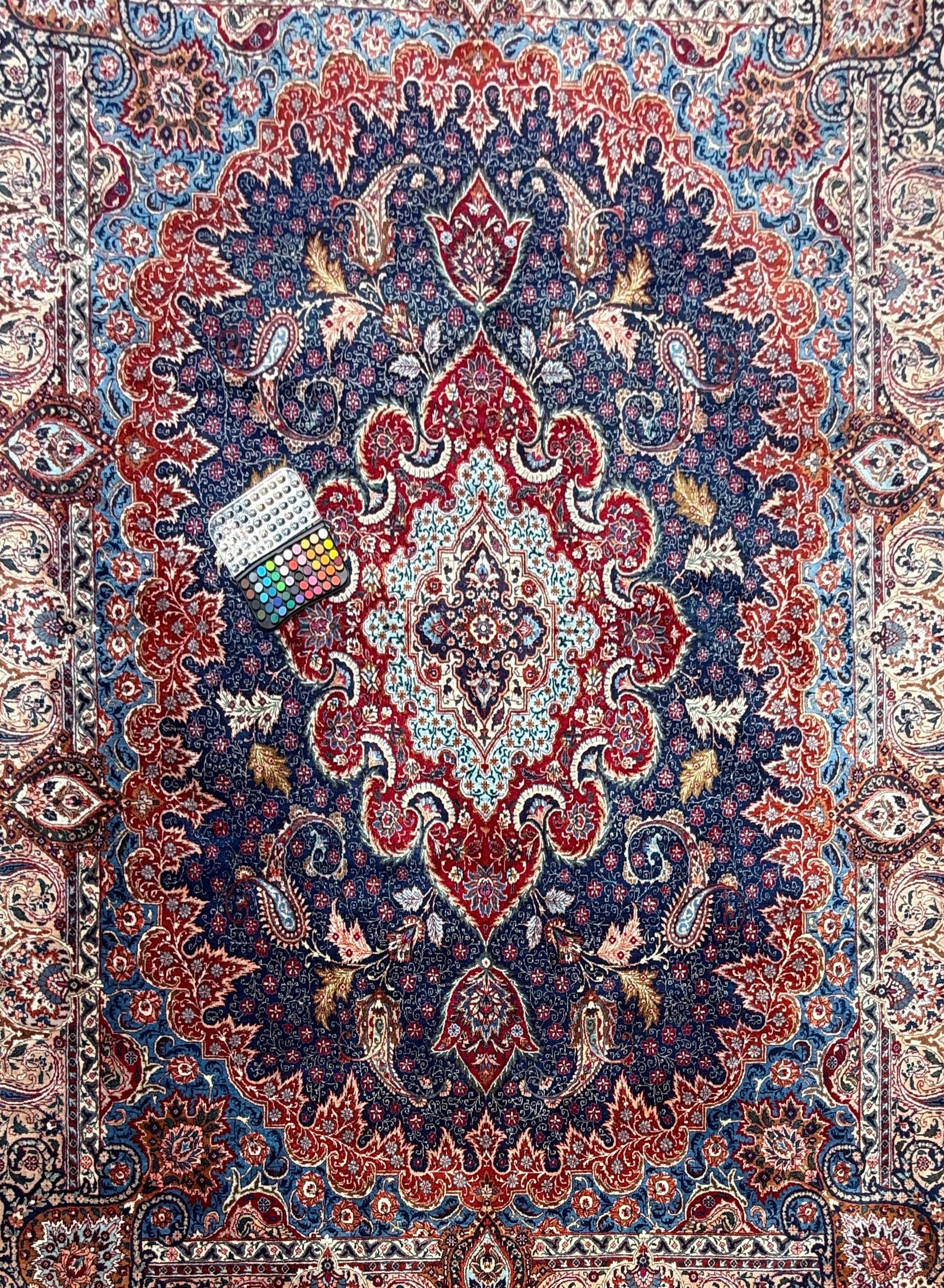 13x10 ft Signed 1960s Kashmarr Wool Rug Vintage Hand-Knotted Carpet