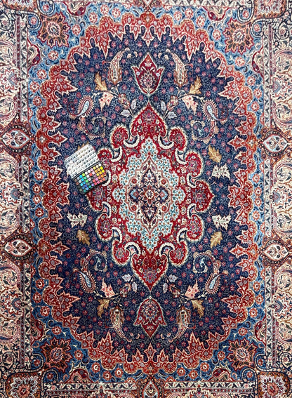 13x10 ft Signed 1960s Kashmarr Wool Rug Vintage Hand-Knotted Carpet