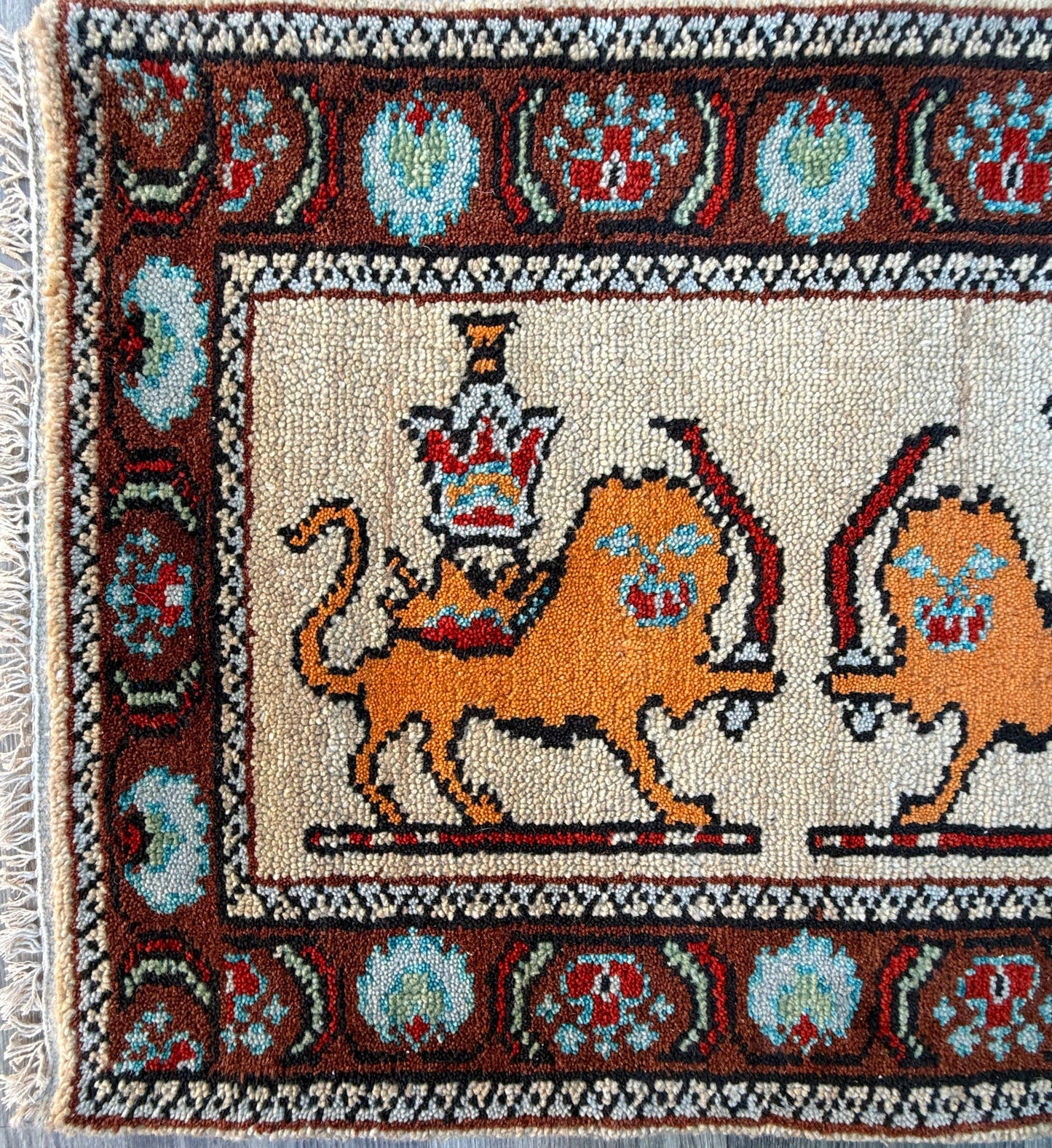 2x3 ft Anatolian Oushak Turkish Hand-Knotted Rug: Bird Tree of Life Vintage Wool Small Carpet