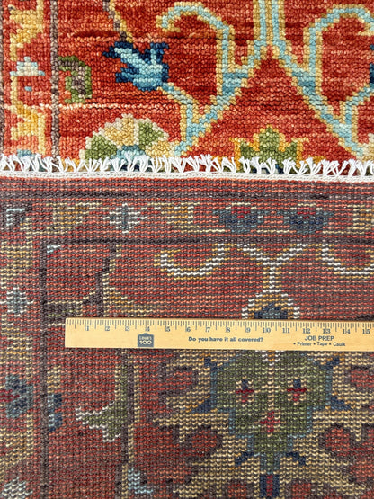 2.5x9 ft Oushak Runner Rug: Modern Multicolored Handmade Bohemian Carpet