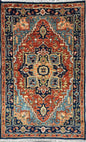 4x6.3 ft Modern Oushak Rug: Multicolored Hand Knotted Wool Bohemian Area Rug