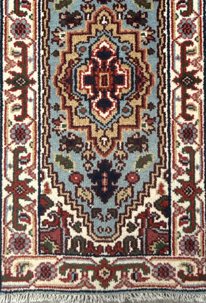 2x4 ft. Hand-Knotted Turkish Serapi Heriz Wool Rug: Vibrant Accent Carpet