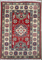 2.3x3.2 ft Hand Knotted Turkish Oushak Rug: Geometric Kazak Wool Rug