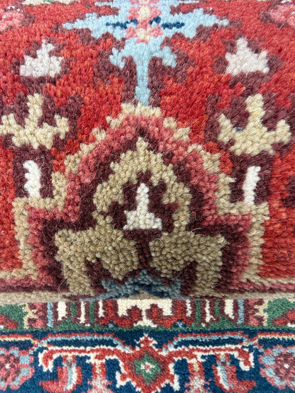 2x4 ft. Hand Knotted Heriz Wool Rug: Geometric Kilim