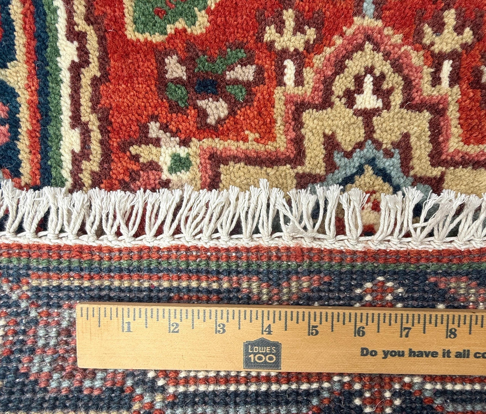 2x4 ft. Hand Knotted Heriz Wool Rug: Geometric Kilim