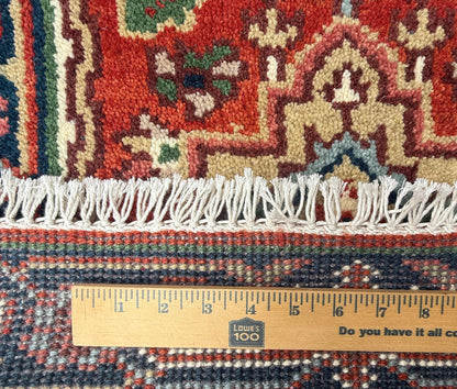 2x4 ft. Hand Knotted Heriz Wool Rug: Geometric Kilim