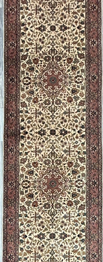 13x3 ft Vintage Qashoun 1970s Hand Knotted Wool Runner Rug