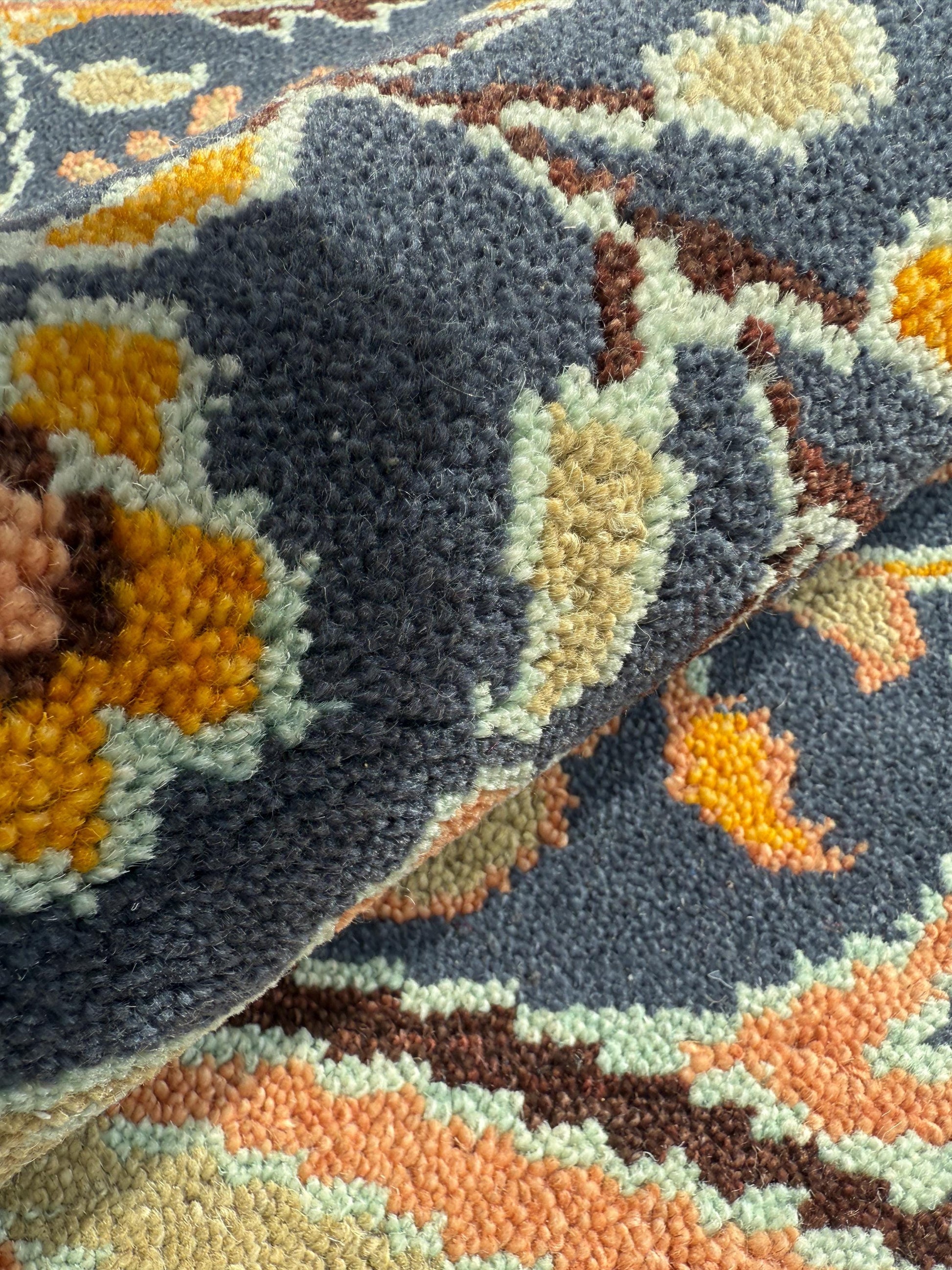 3x5 ft Oushak Hand Knotted Rug: Vintage Tree of Life & Birds Design Wool Bohemian Area Carpet