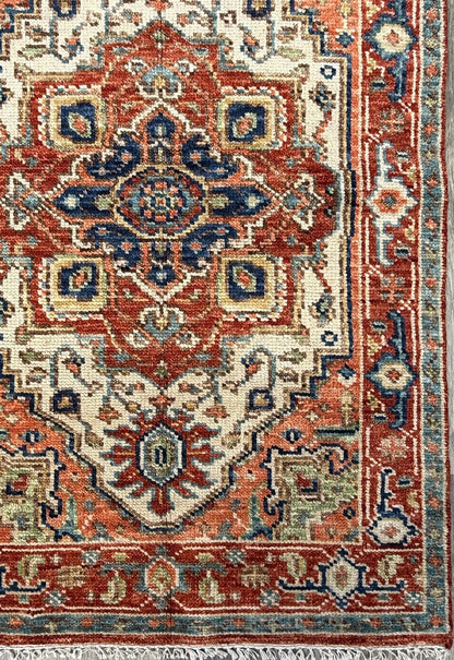 4x6 ft Oushak Bohemian Turkish Rug: Hand Knotted Contemporary Wool Area Rug