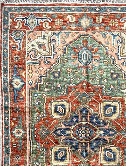 4x6 ft Oushak Hand Knotted Rug: Bohemian Turkish Contemporary Wool Area Rug