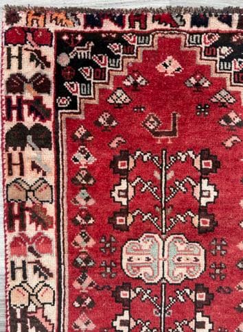 2.3x3.4 ft Anatolian Vintage Geometric Rug: Hand Knotted Turkish Wool Village Carpet