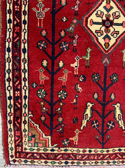 2.7x3.7 ft Vintage Turkish Carpet 1980s | Hand Knotted Wool Anatolian Geometric Village Piece