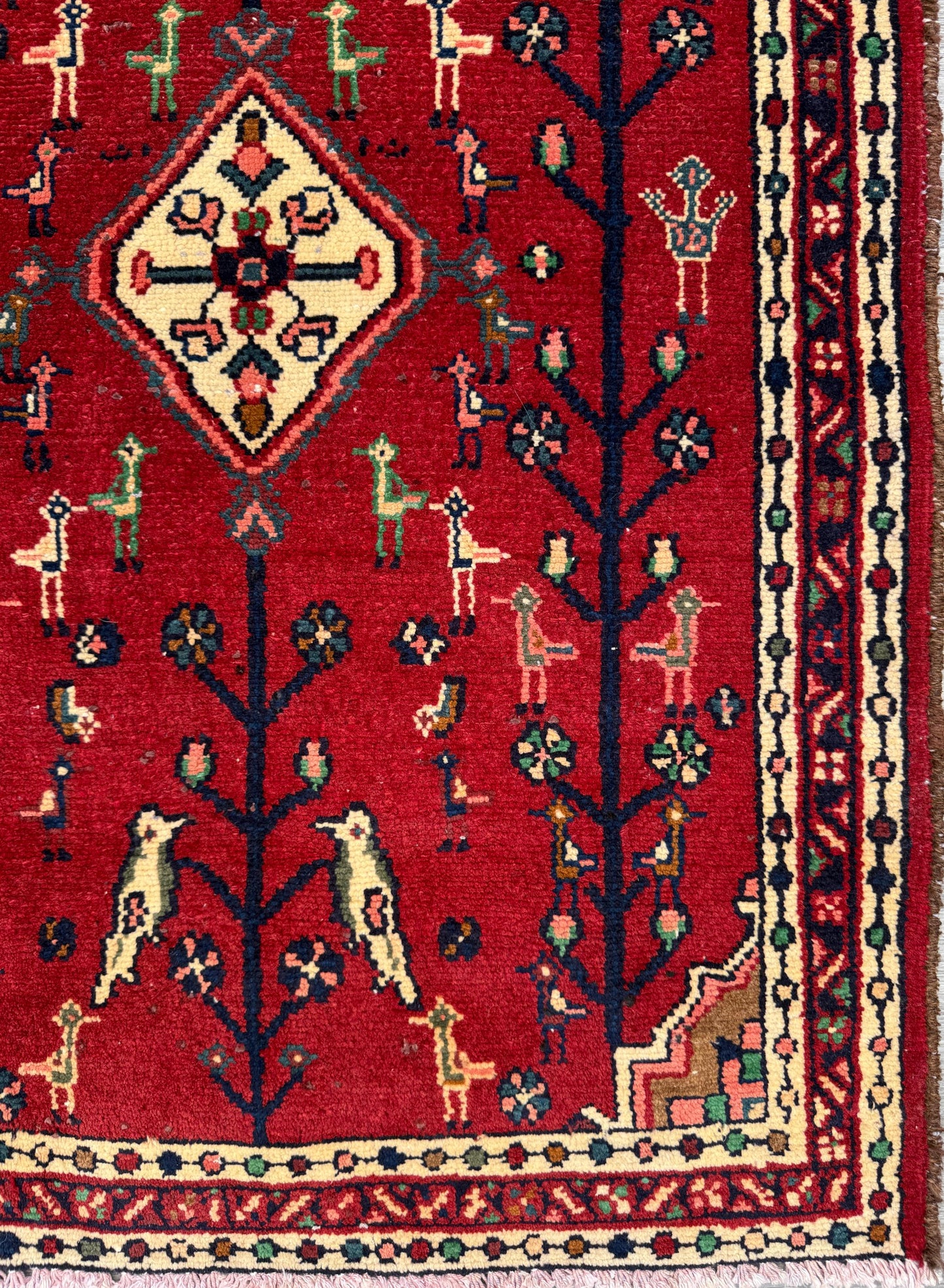 2.7x3.7 ft Vintage Turkish Carpet 1980s | Hand Knotted Wool Anatolian Geometric Village Piece