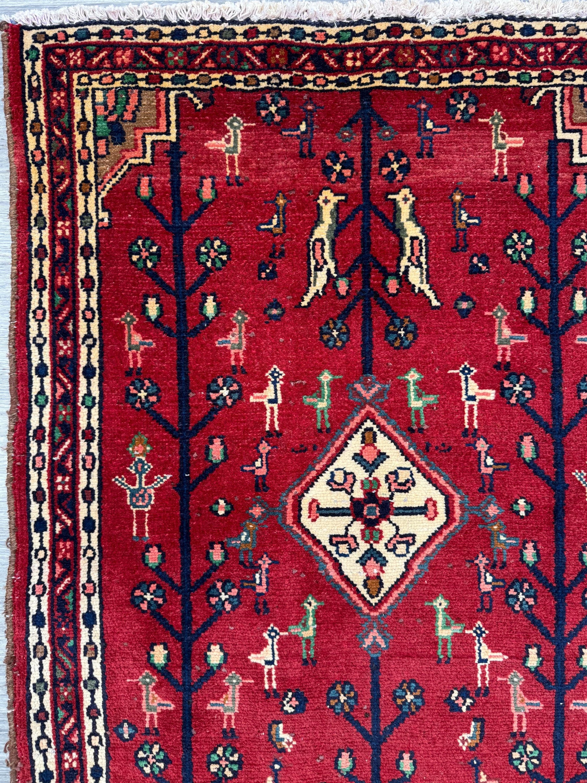 2.7x3.7 ft Vintage Turkish Carpet 1980s | Hand Knotted Wool Anatolian Geometric Village Piece