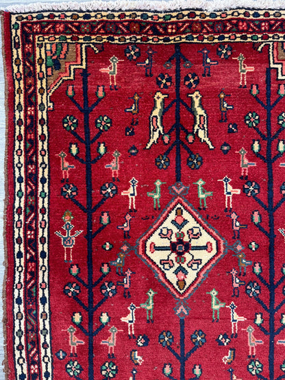 2.7x3.7 ft Vintage Turkish Carpet 1980s | Hand Knotted Wool Anatolian Geometric Village Piece