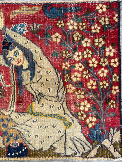 2.2x2.9 ft Vintage 1980s Turkish Carpet | Hand Knotted Wool Tree of Life Pictorial Design