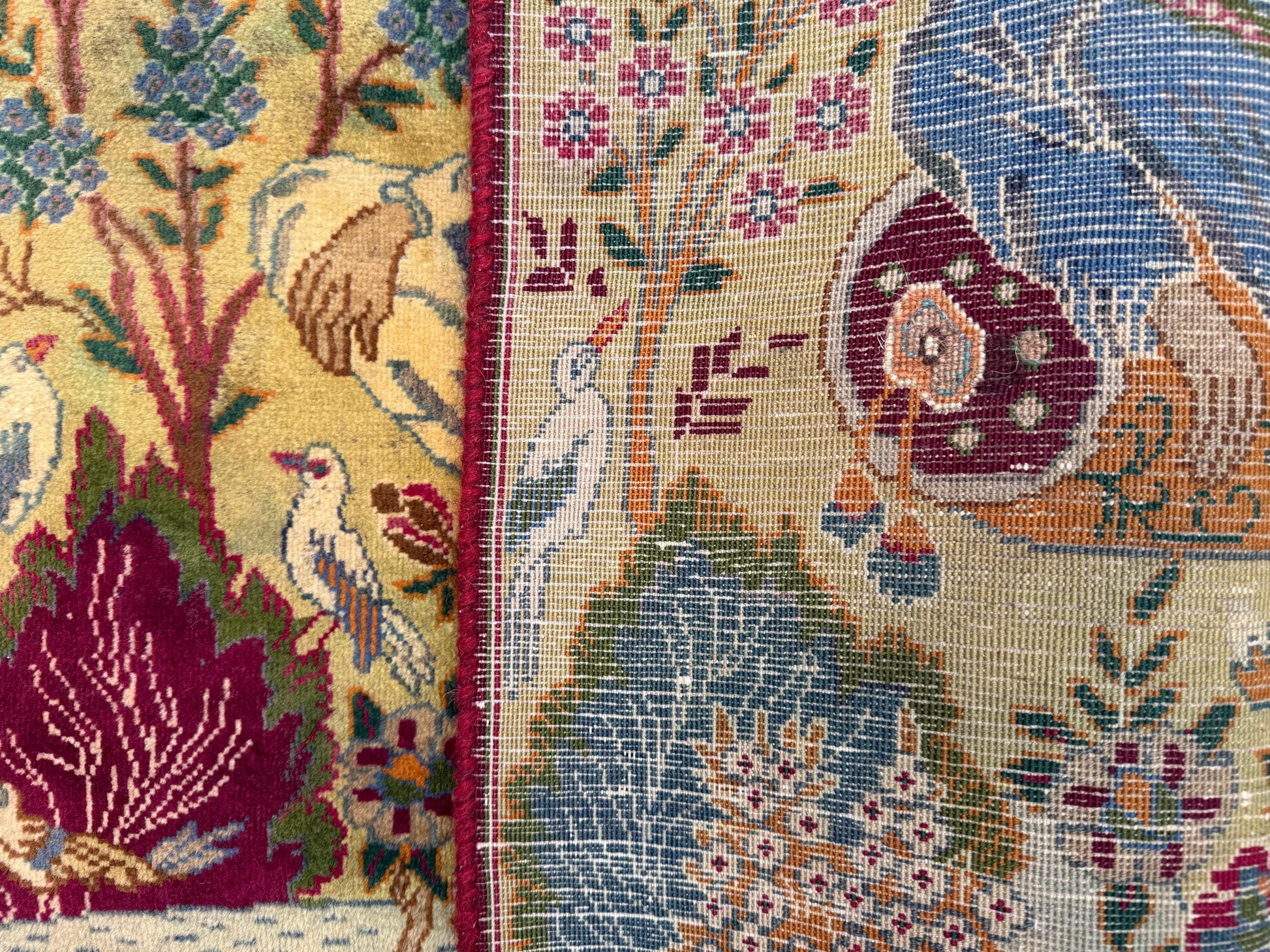 2.1x3.1 ft Vintage Turkish Carpet | Hand Knotted Wool Pictorial Royal Bohemian Design