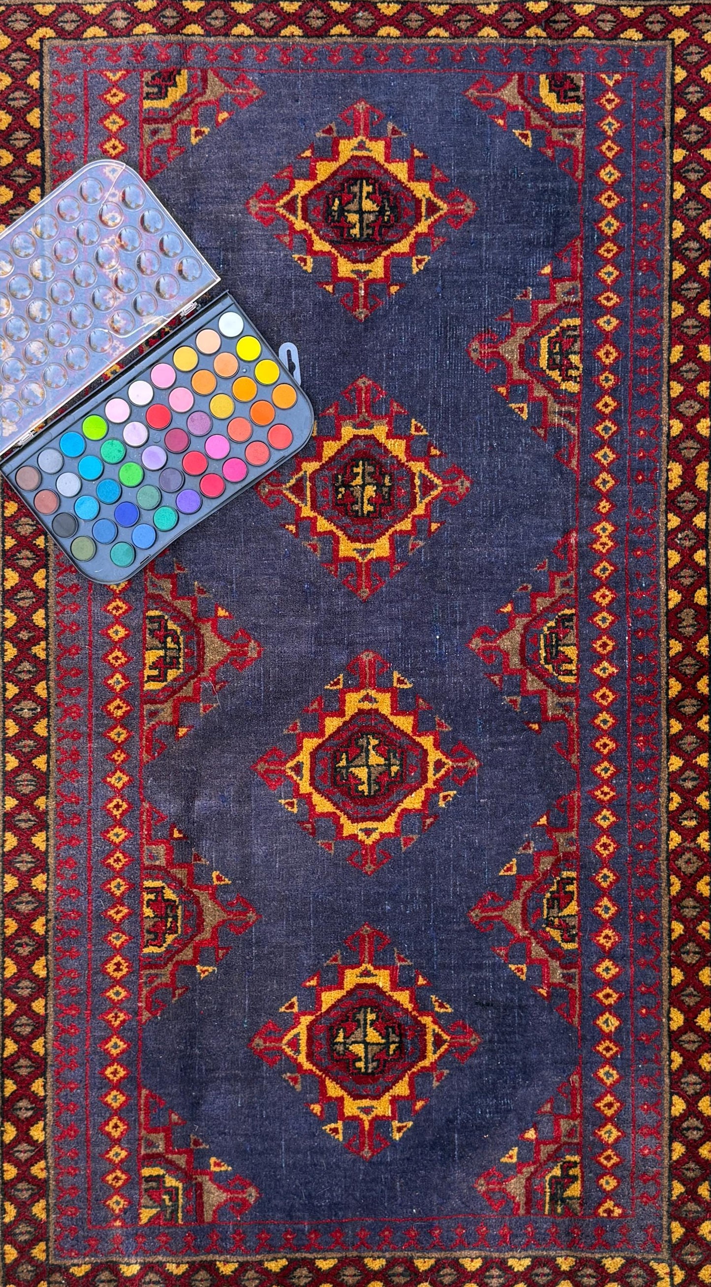 5.3 x 3.4 ft Vintage Turkmen Dowlatabad Wool Rug Hand Knotted Afghan