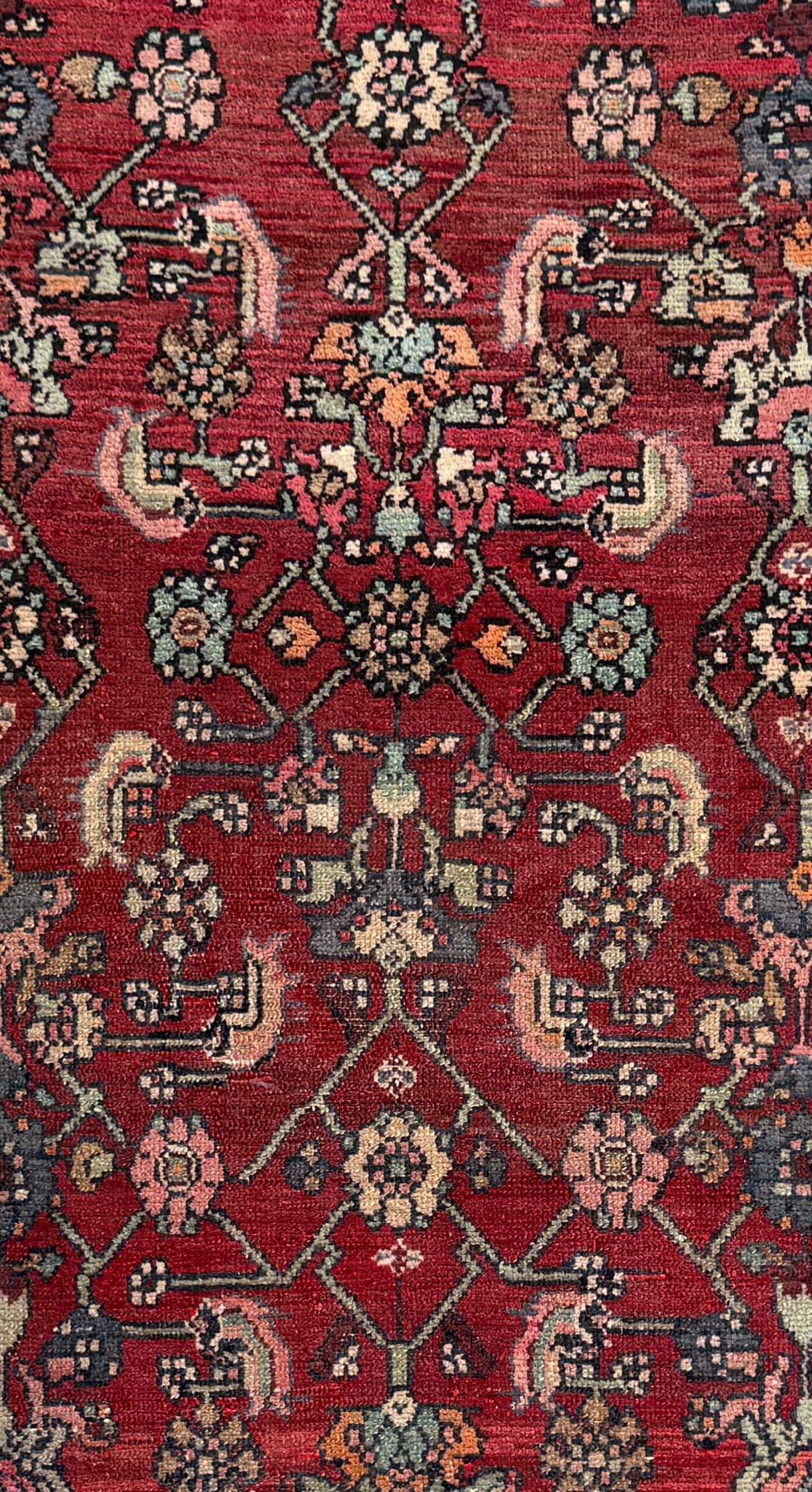 3.5x7 Vintage Tribal Runner Rug, Hand Knotted Wool Area Rug