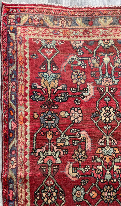 3.5x7 Vintage Tribal Runner Rug, Hand Knotted Wool Area Rug