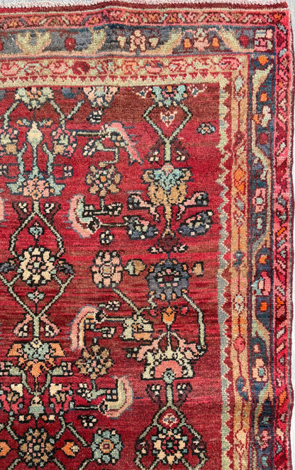 3.5x7 Vintage Tribal Runner Rug, Hand Knotted Wool Area Rug