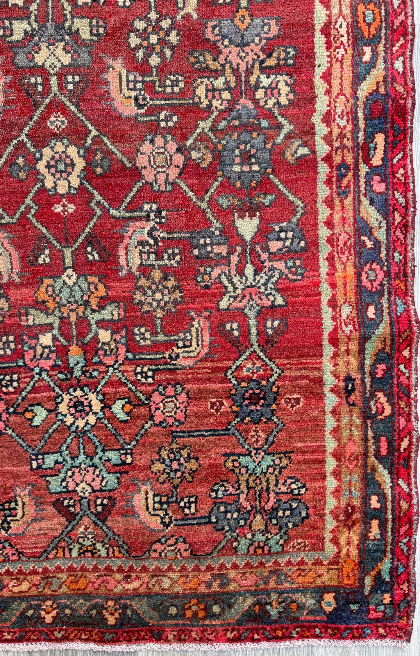 3.5x7 Vintage Tribal Runner Rug, Hand Knotted Wool Area Rug