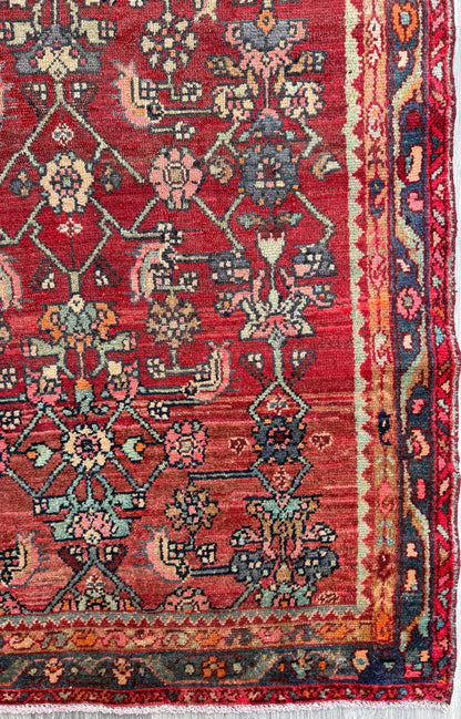 3.5x7 Vintage Tribal Runner Rug, Hand Knotted Wool Area Rug
