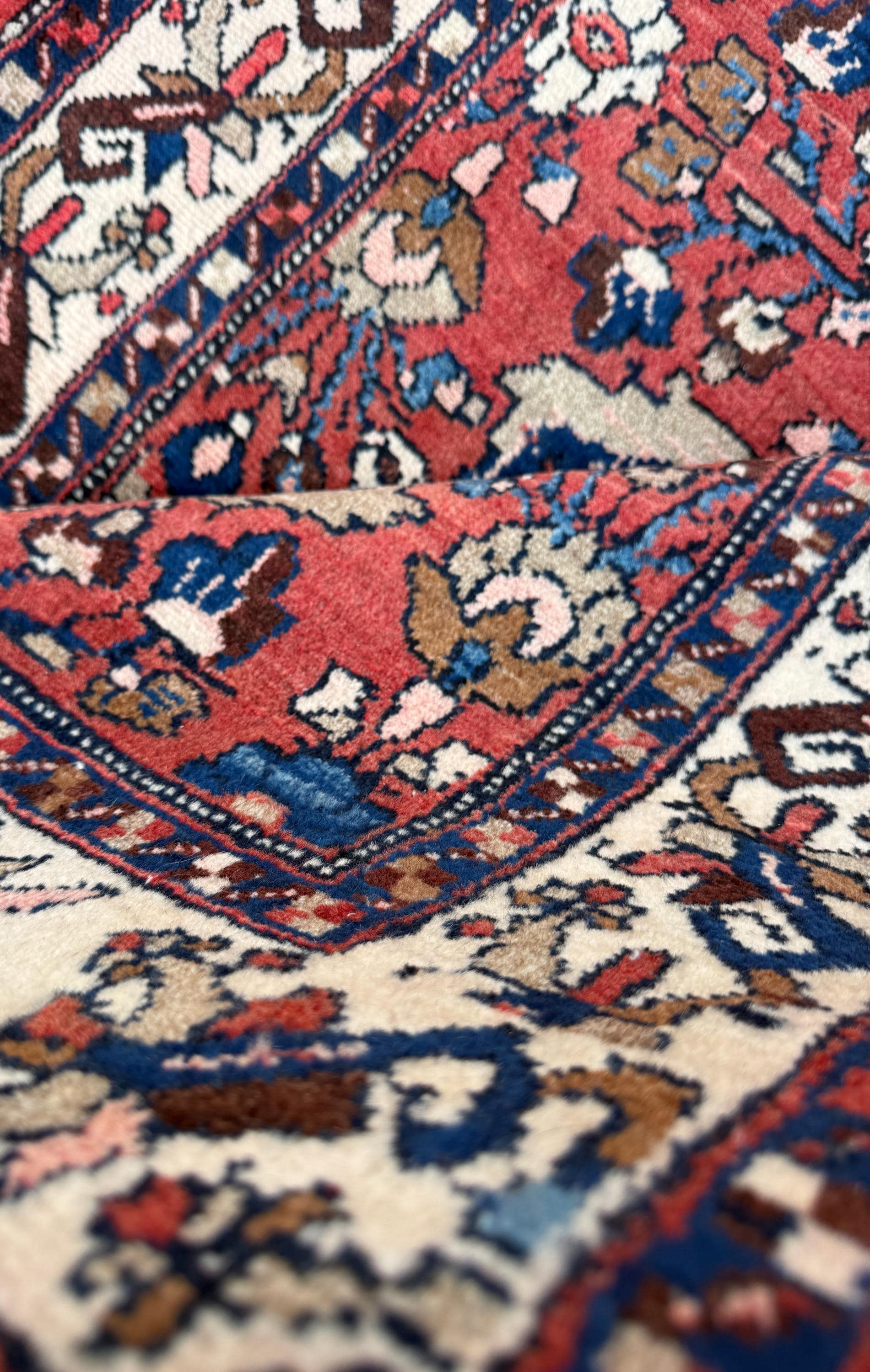 3.5x6 Vintage Anatolian Rug, Hand Knotted Turkish Geometric Wool Rug