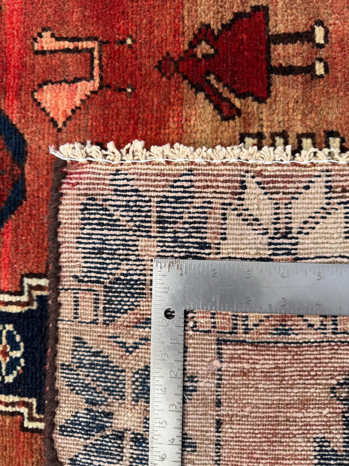4x7 Vintage Anatolian Rug, Hand Knotted Turkish Geometric Wool Carpet