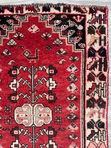 2.3x3.4 ft Anatolian Vintage Geometric Rug: Hand Knotted Turkish Wool Village Carpet