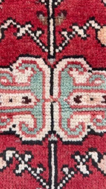 2.3x3.4 ft Anatolian Vintage Geometric Rug: Hand Knotted Turkish Wool Village Carpet