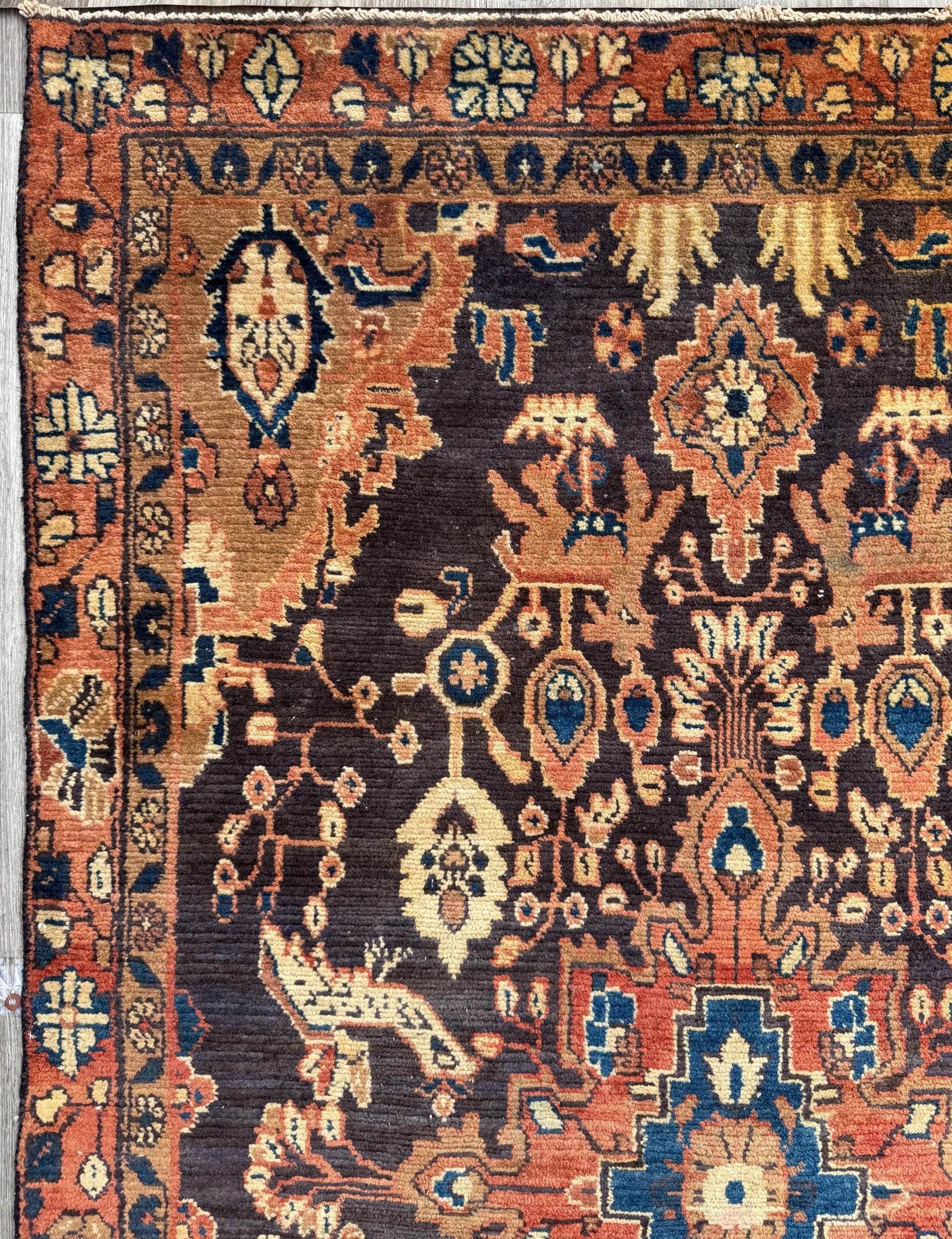 4x7 Vintage Anatolian Rug, Hand Knotted Turkish Geometric Carpet