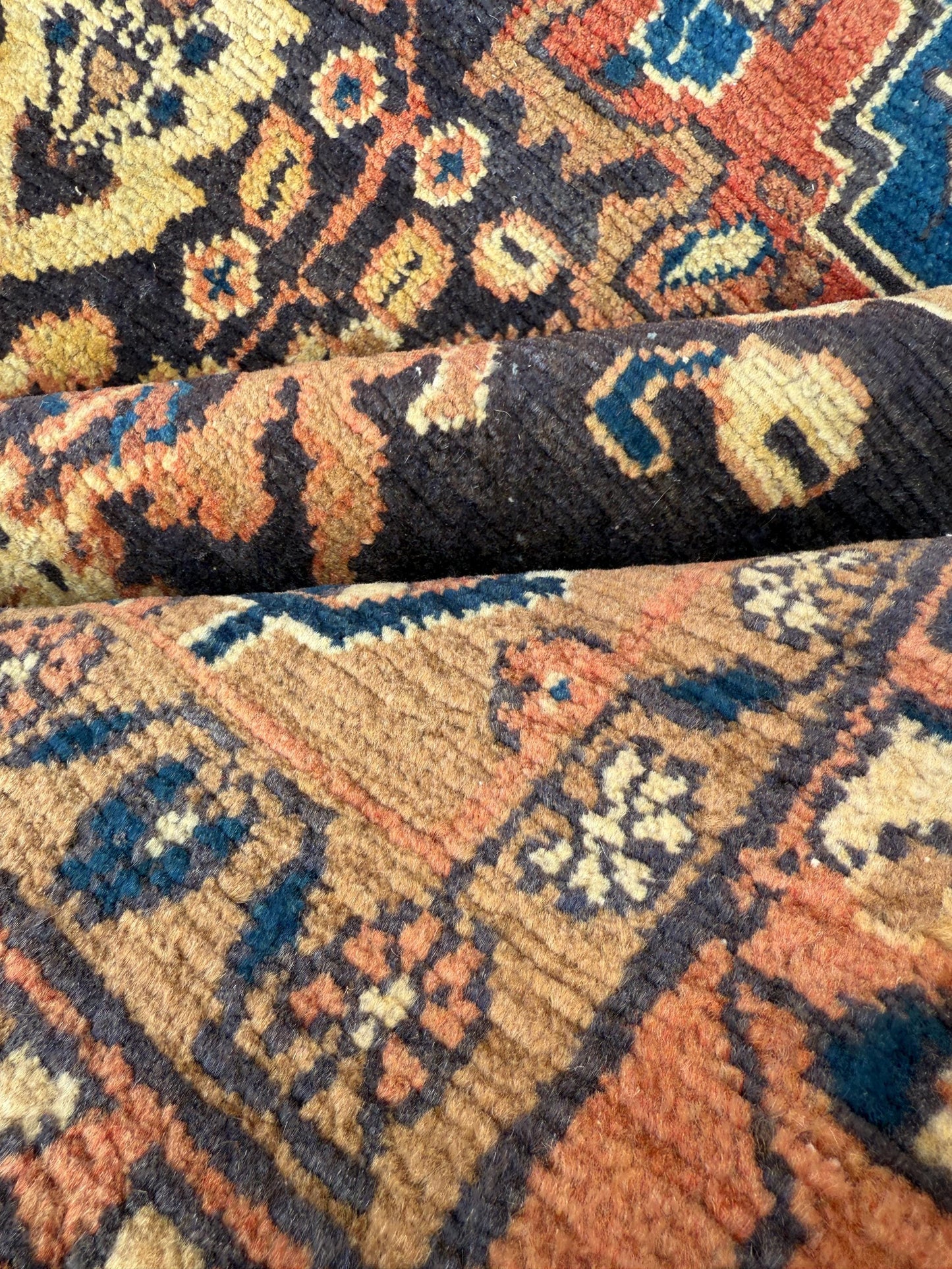 4x7 Vintage Anatolian Rug, Hand Knotted Turkish Geometric Carpet