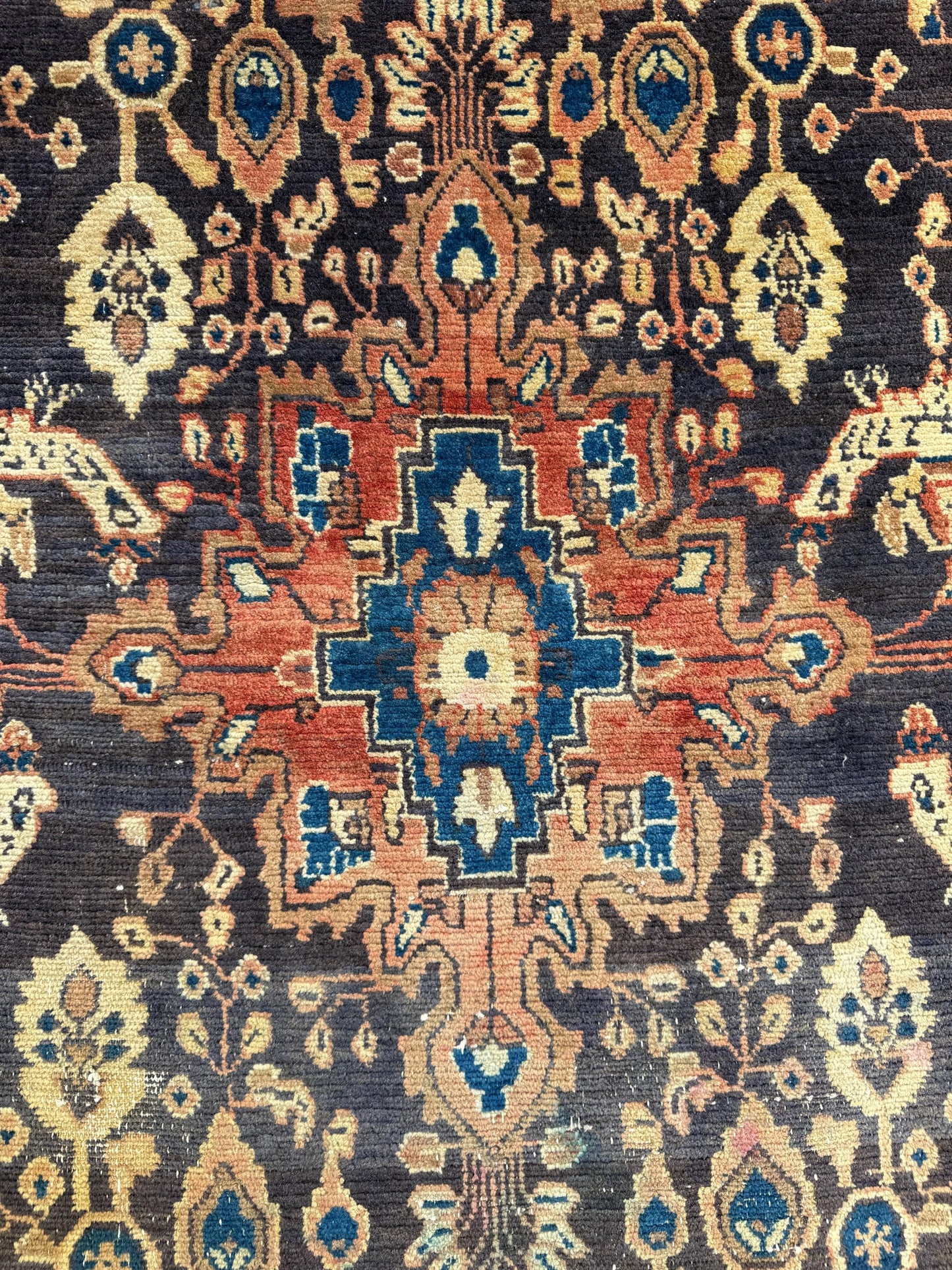 4x7 Vintage Anatolian Rug, Hand Knotted Turkish Geometric Carpet